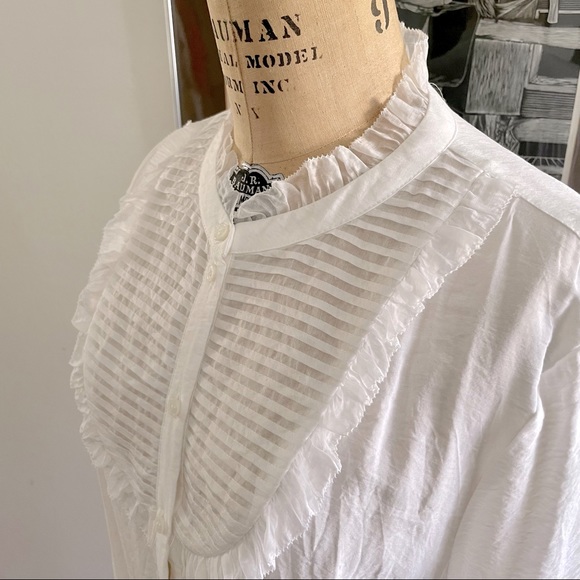 New H&M Sheer Tuxedo Style Blouse - Sz 12 - Picture 5 of 10